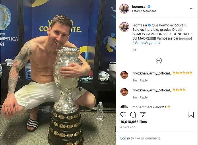 Lionel Messi sets all-time Instagram record - AS USA