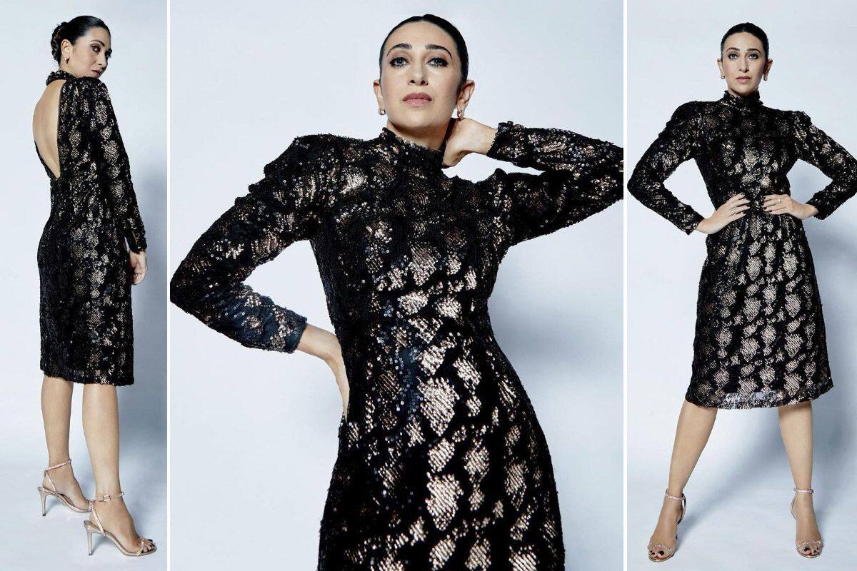 Karisma Kapoor stuns in a sequin top with plunging neckline in