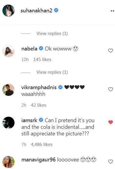 Shah Rukh Khan's comment on Suhana Khan's post