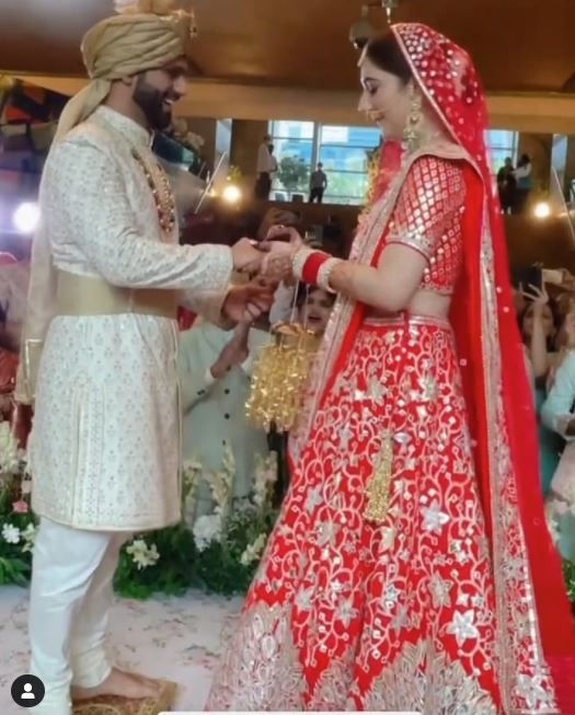 Rahul Vaidya-Disha Parmar First Wedding Photos Out: Bride Gives Vibes in Red Lehenga, Groom Dances in Baraat