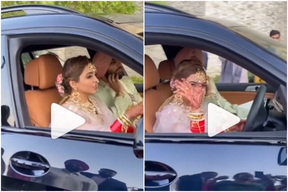 Viral Video: Bride Smashes Stereotypes, Drives Husband to Sasuraal After Vidaai | Watch