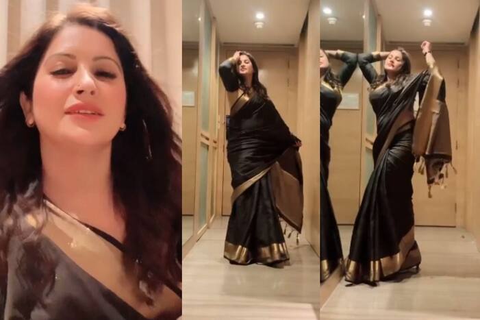 Sonali Phogat ने काली साड़ी पहनकर कातिलाना अदाओं से किया मदहोश, हुस्न और कशिश...VIDEO