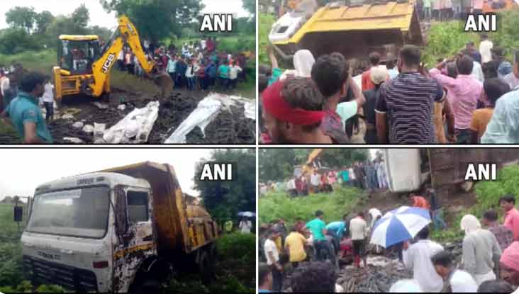 Maharashtra में बड़ा हादसा, बुलढाणा में मजदूरों को ले जा रहा टिप्‍पर ट्रक पलटा, 12 की मौत - Accident in maharashtra at least workers were killed as a tipper truck overturns in