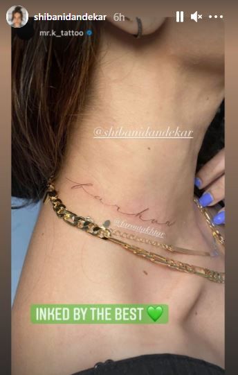 Shibani Dandekar Gets Boyfriend Farhan Akhtar's Name Inked On Her Neck 
