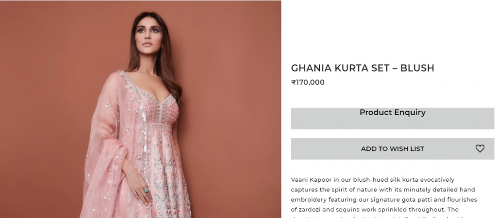 Vaani Kapoor Channels Ethnic Vibes in Blush Pink Suit by Anita Dongre’s Worth Rs 1. 7 Lakh