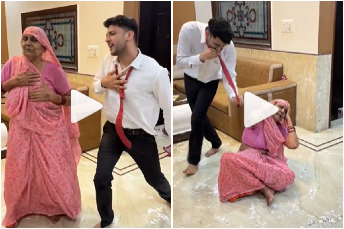 Viral Video of Desi Dadi Dancing Funnily With Her Grandson Is The Cutest Thing on Internet Today | Watch
