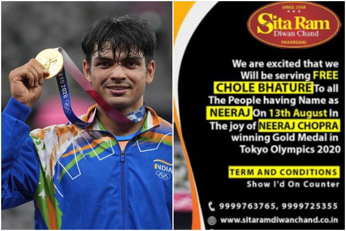 Delhi's Iconic Sita Ram Offers Free Chole Bhature to People Named 'Neeraj' to Celebrate Olympic Gold Medal Win