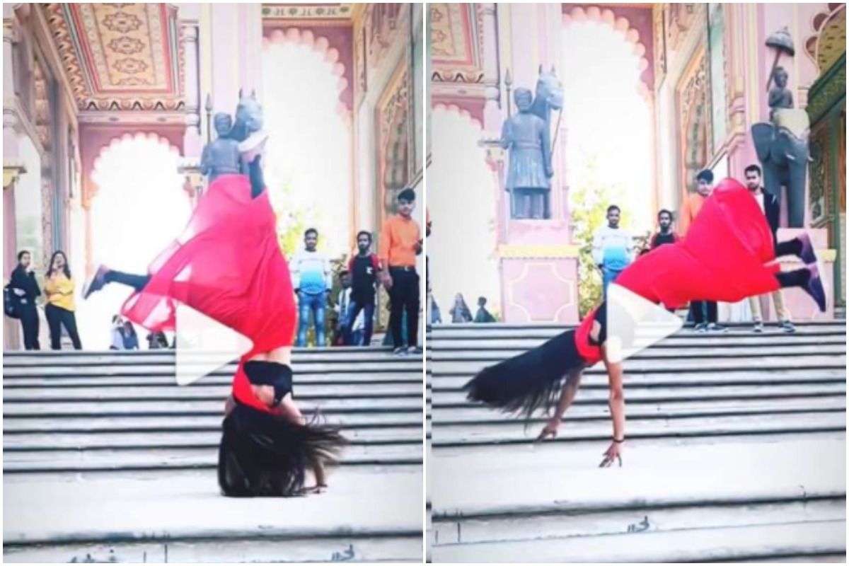 Viral Video: Girl Performs Impressive Backflips in a Red Saree & Stuns The Internet | Watch