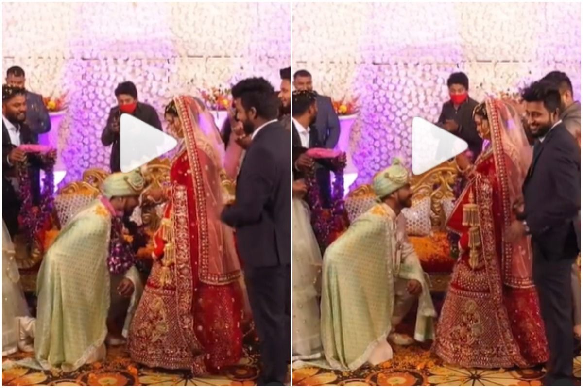 Viral Video: Groom Kneels & Bows Down His Head Infront of The ...