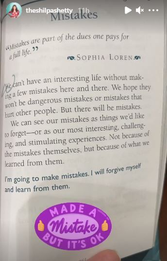 Shilpa Shetty Shares Cryptic Post About About 'Making a Mistake' 
