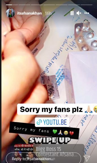 Afsana Khan's Instagram post