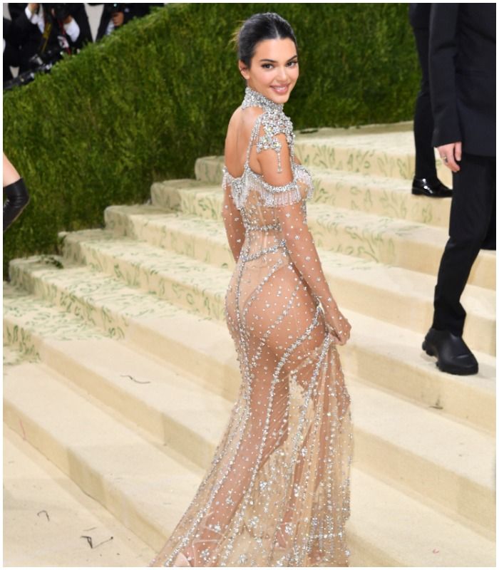 Kendall Jenner Attends Met Gala 2021 in an Ultimate Naked Givenchy Gown  Covered in Diamonds