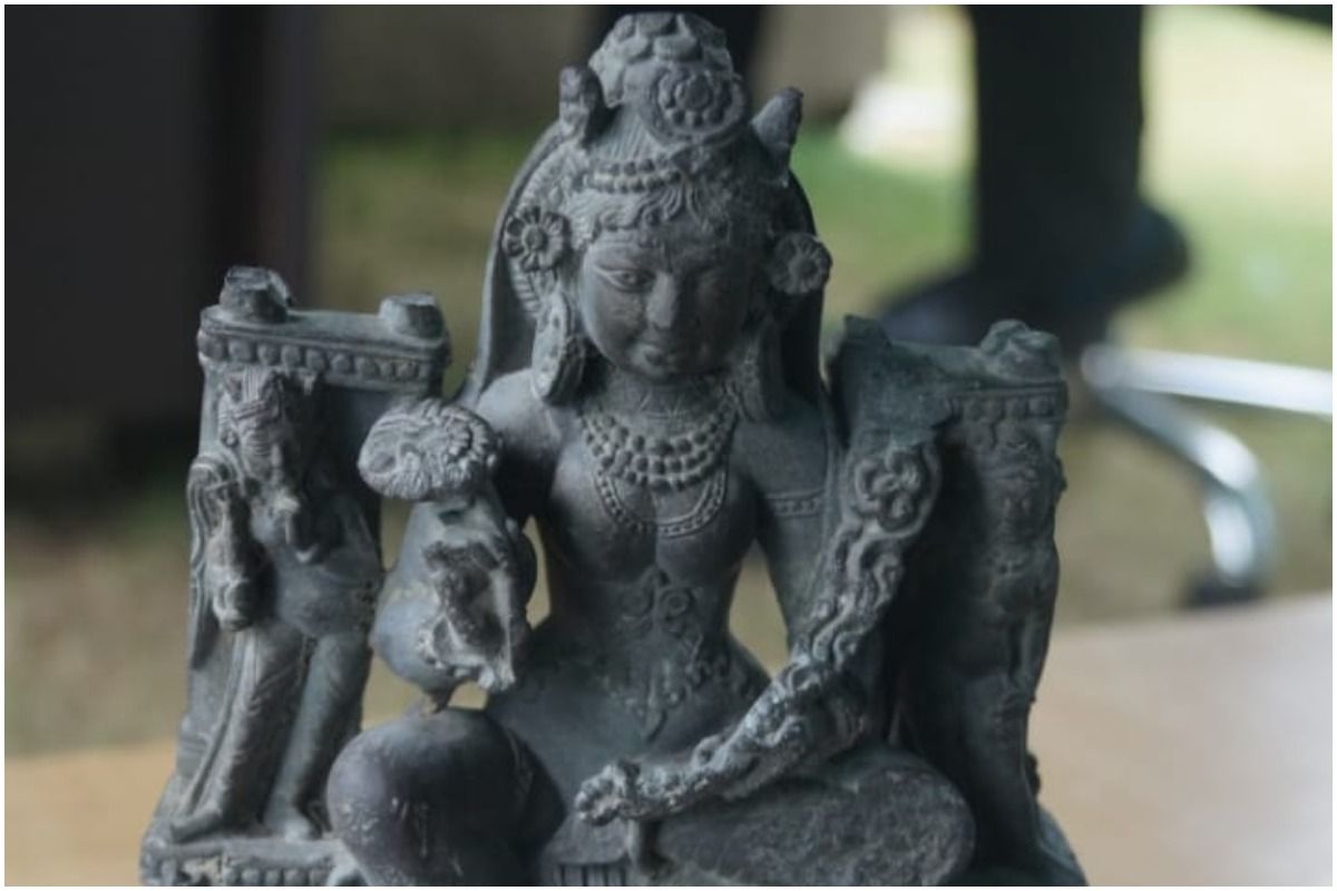 1,200-Year-Old Ancient Sculpture of Goddess Durga Recovered in J&amp;Ks Budgam