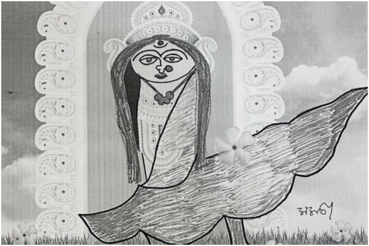 Drawing Sketch Goddess Durga Maa Kali Mata Editable Vector Outline Stock  Vector by manjunaths88gmailcom 421694542