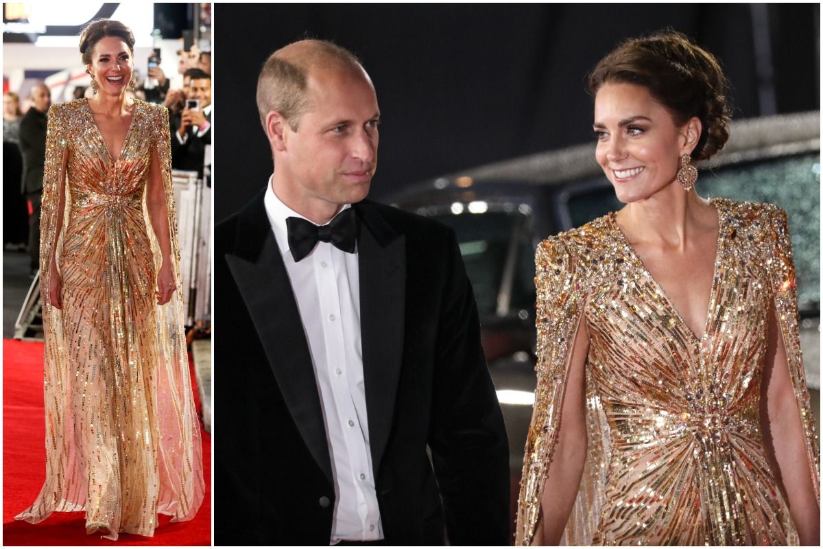 Kate Middleton Wears The Sparkliest Gown in The History of Royal Fashion as She Attends World Premiere of No Time To Die in London | See Pics
