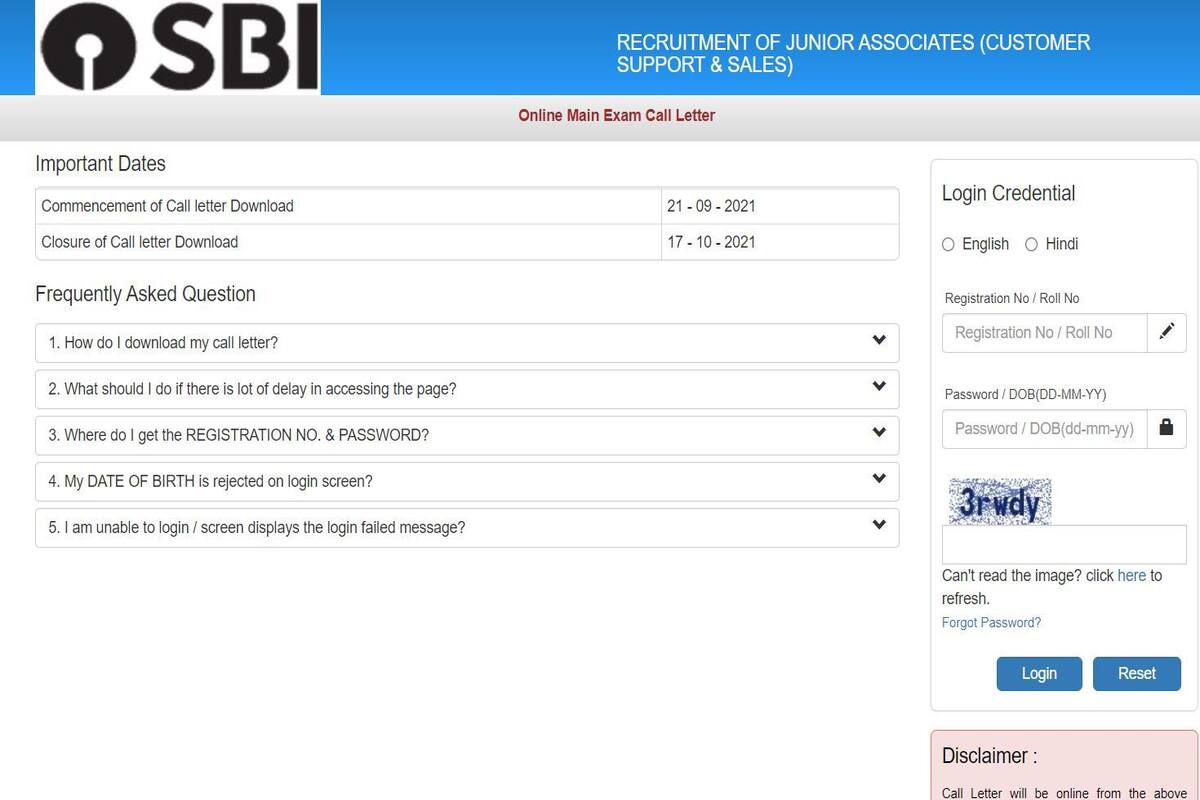 SBI Clerk Mains Admit Card 2021 Released at sbi.co.in, Here's How to  Download Main Exam Admit Card