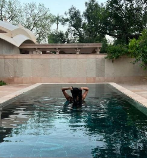 Rhea Kapoor, Karan Boolani, And Masaba Gupta Chill By The Pool Photo Credit: Instagram/@ rheakapoor