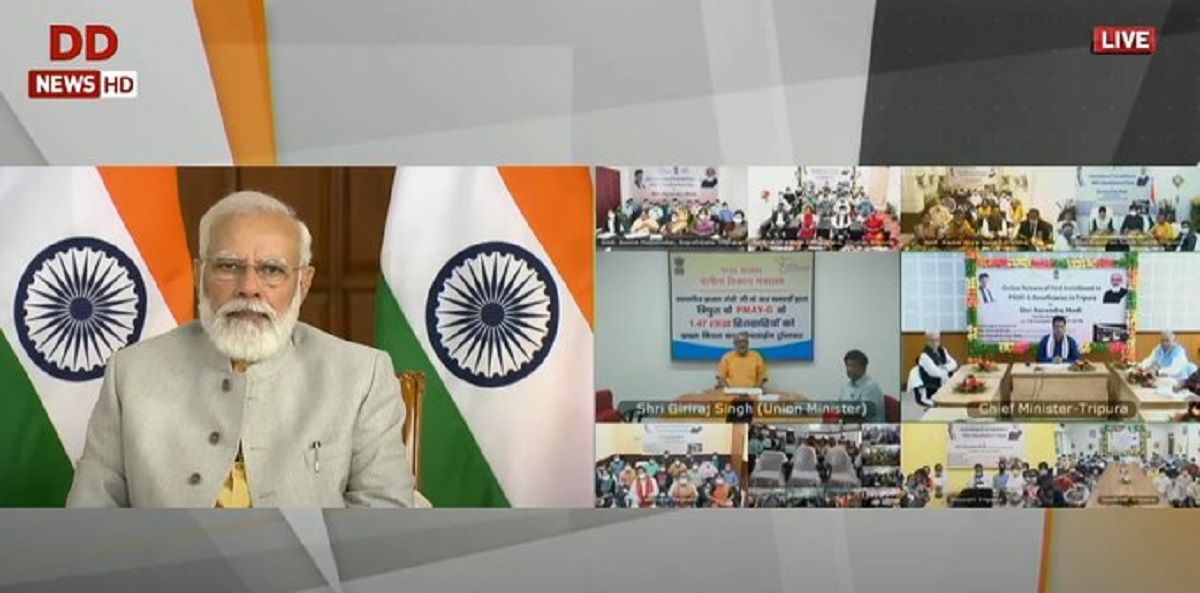 PM Modi Transfers First Instalment of PMAY-G to More Than 1.47 Lakh Beneficiaries of Tripura