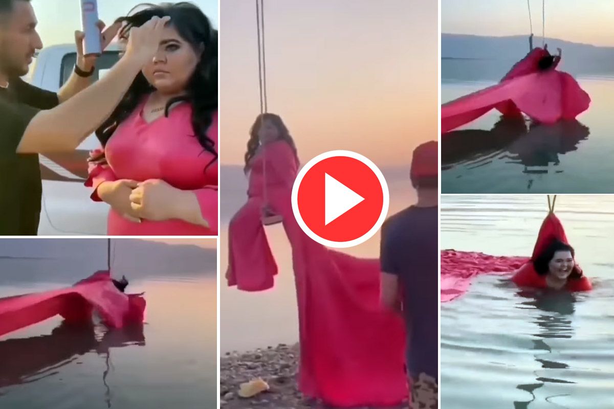 Viral Video: Girl Plans Aesthetic Photoshoot Over River, Falls in Water. Watch