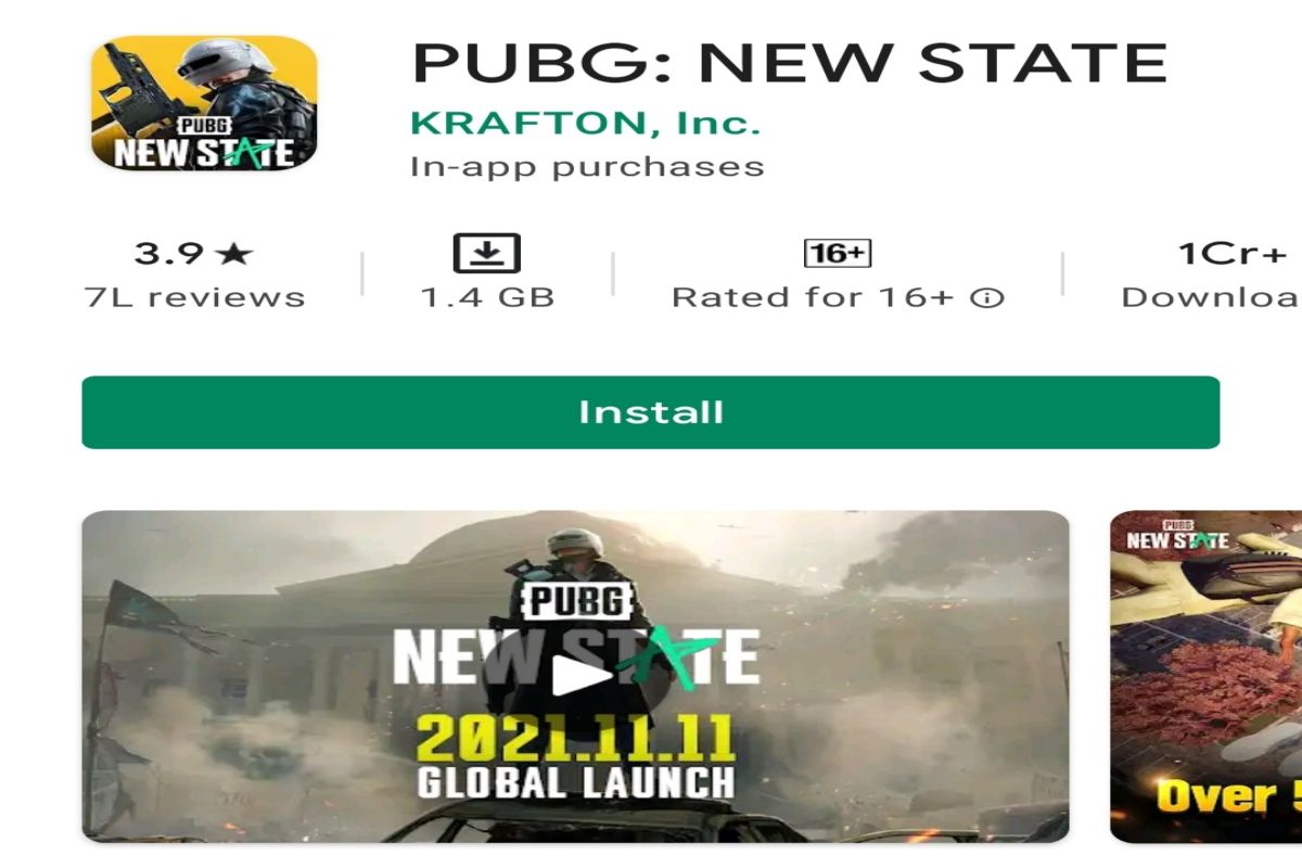 PUBG New State Exceeds 1 crore Downloads at Google Play Store