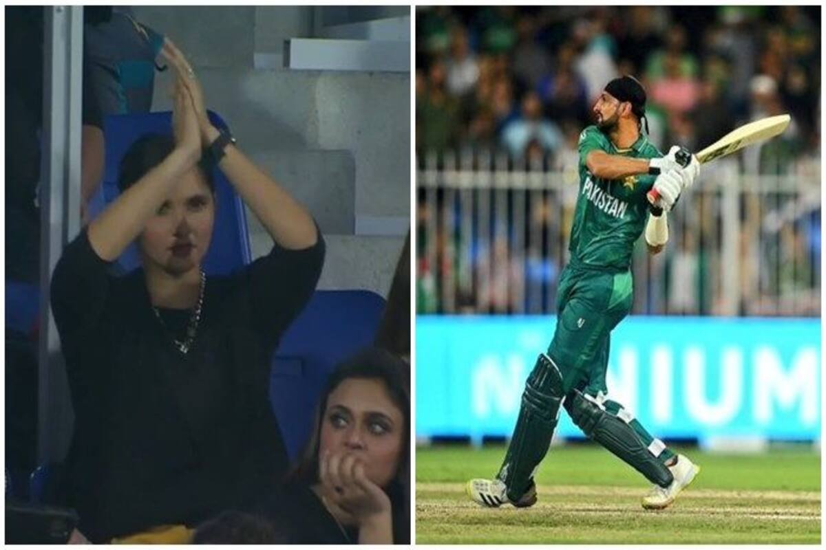 Pakistan vs Scotland, T20 World Cup 2021 | Sania Mirza Cheers For Shoaib Malik During T20 WC Match at Sharjah; Pictures Go Viral | Cricket News