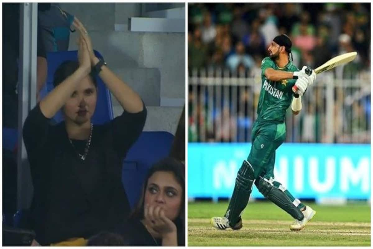 Pakistan vs Scotland, T20 World Cup 2021 | Sania Mirza Cheers For Shoaib Malik During T20 WC Match at Sharjah; Pictures Go Viral | Cricket News