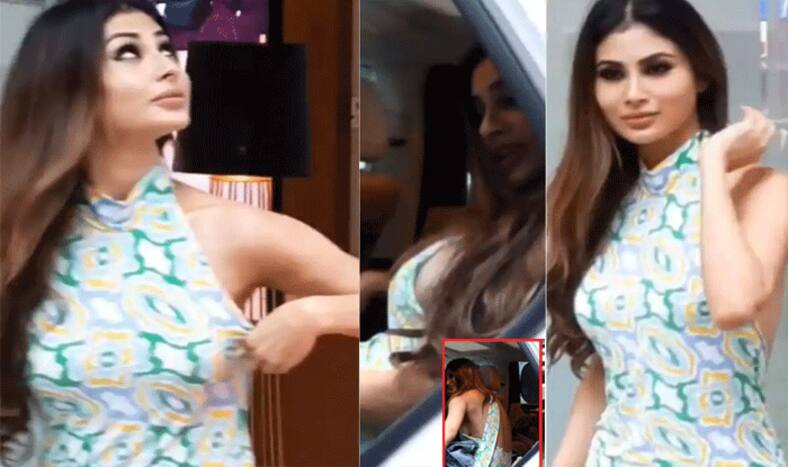Mouni Roy backless dress slips from breast side oops moment video viral
