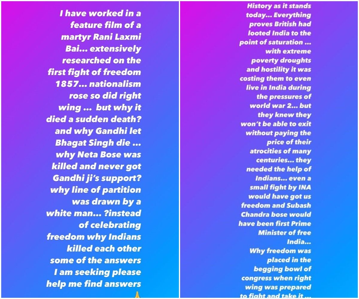 Kangana Ranaut's Instagram Story