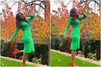 priyanka chopra in green dress Priyanka Chopra dazzles in a metallic green dress by @maisonvalentino while  arriving at the 2023 DKMS Gala in NYC. #PriyankaChopra Photos: Getty