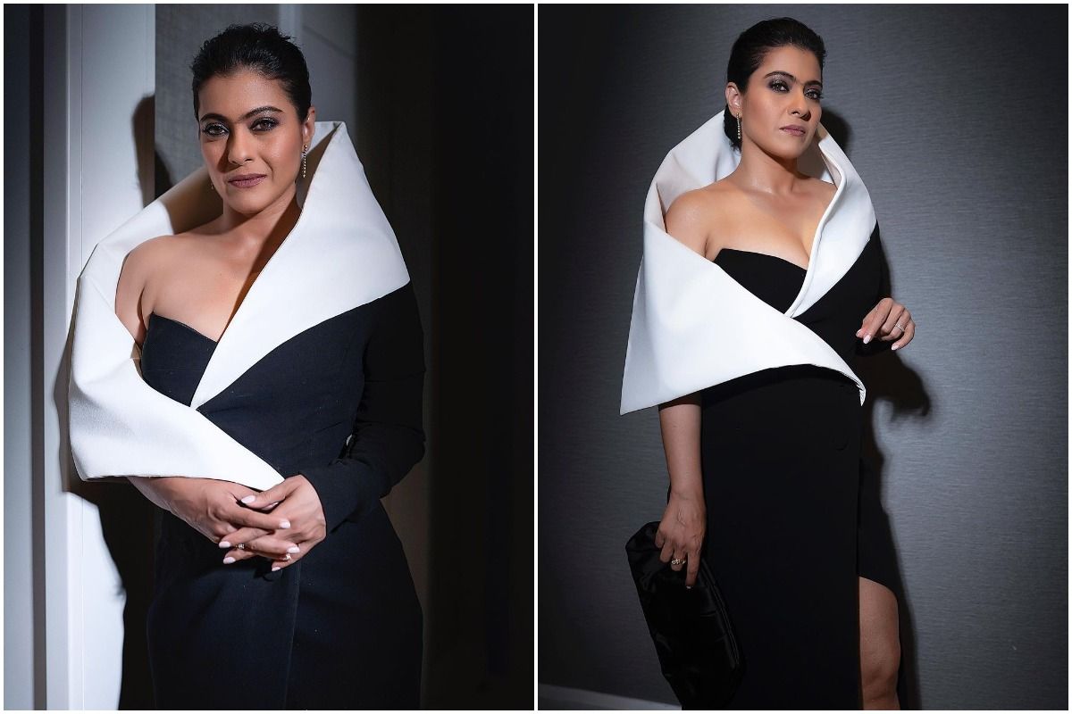 Kajol Spills Monochrome Magic in Rs 2 Lakh Floor-Sweeping Coat Gown ...