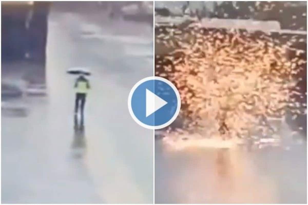 Terrifying Viral Video Shows Man Hit by Lightning Strike, Miraculously  Survives | Watch