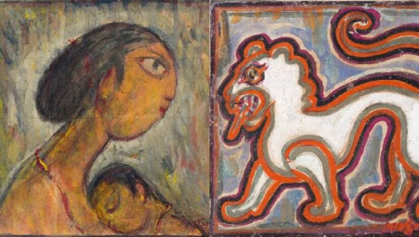 (L) Gypsy Mother (R) Devi Bahan by Gobardhan Ash. Photographs courtesy of Prinseps.