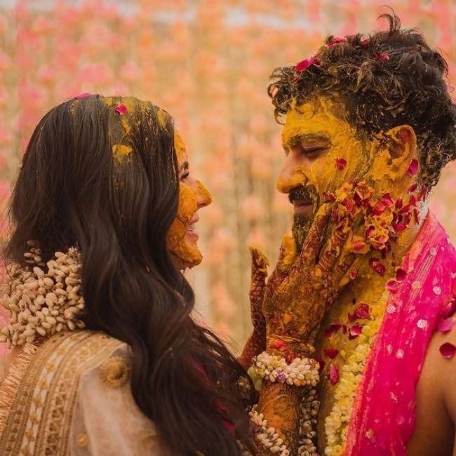 Vicky and Katrina look prettiest in Haldi ceremony pictures (Picture Credits: Vicky Kaushal/Instagram)