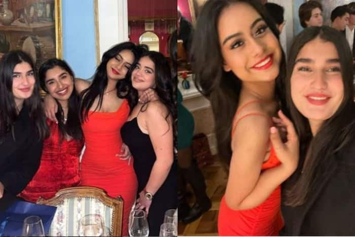 Kajol Ajay Devgn Daughter Nysa Looks Christmas Ready Flaunts Hourglass Figure In Hot Red