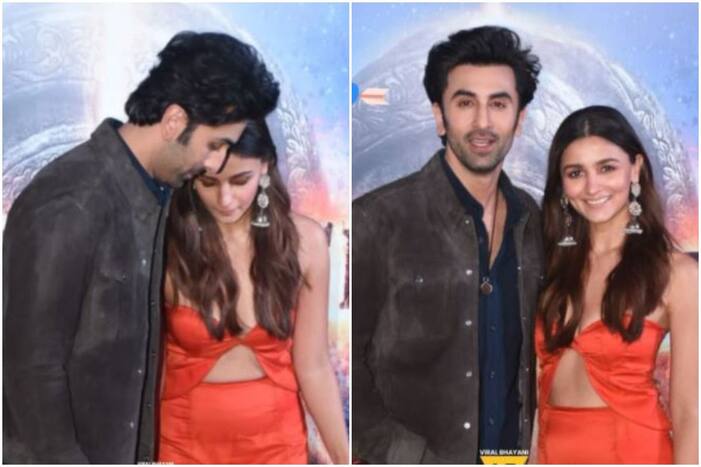 Alia Bhatt Blushes While Posing With Boyfriend Ranbir Kapoor Hand-in-Hand at Brahmastra Poster Launch | See Mushy Pics
