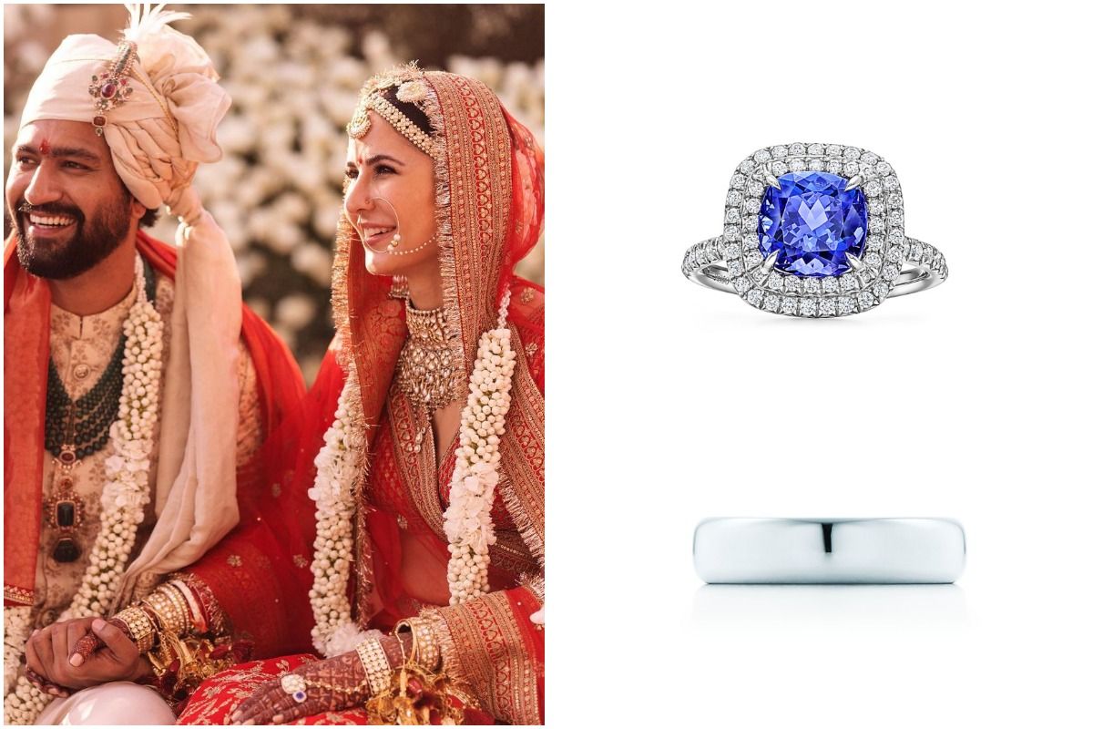 Katrina Kaif Vicky Kaushal Wedding Tiffany Sapphire diamond ring cost over  Rs 7 lakh | Katrina Wedding Ring: হিরে বসানো মঙ্গলসূত্রে চোখ আটকে গিয়েছে?  ক্যাটরিনার বাগদানের আংটির দাম জানা আছে?