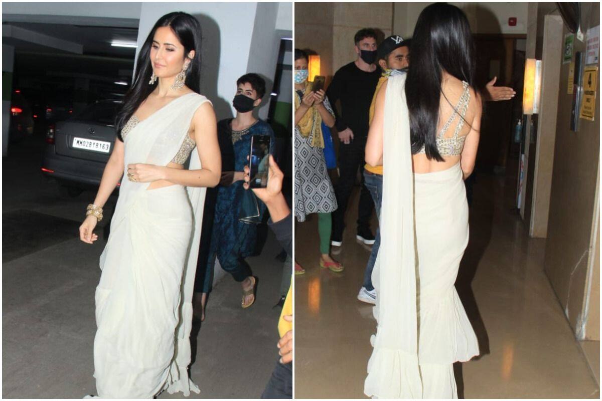 Katrina Kaif Wears White Saree For Her Court Marriage With Vicky Kaushal  And That Hot Backless Blouse is Everything - See Pics
