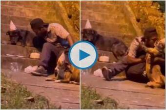 Viral Video: Homeless Man Celebrates Pet Dogs Birthday, Heartwarming Video  Moves The Internet
