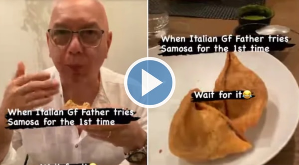 Italian Man Tries Samosa For The First Time, His Reaction is Just Adorable