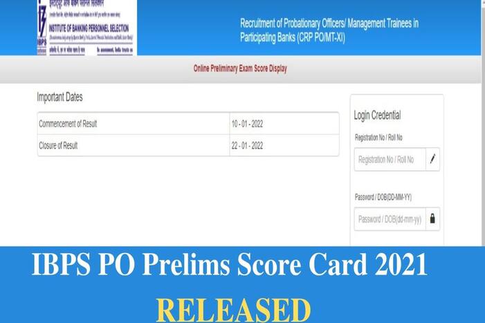 IBPS PO Prelims Score Card