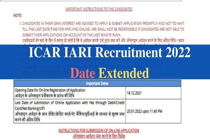 ICAR IARI Recruitment 2022