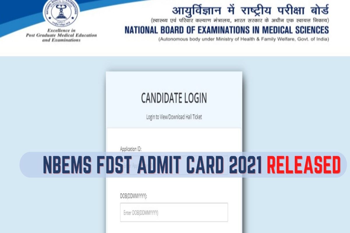 NBEMS FDST Admit Card 2021