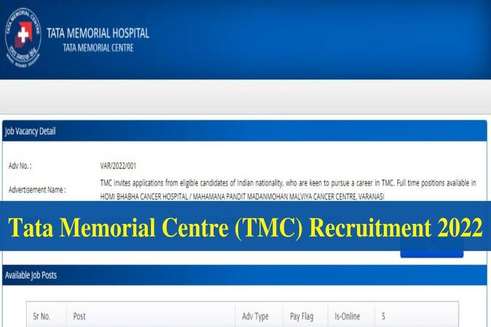 Tata Memorial Centre (TMC) Recruitment 2022