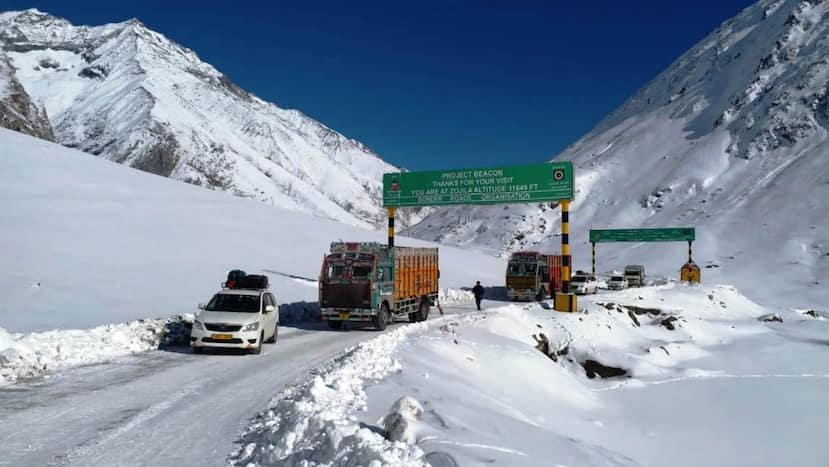 A video of the vehicular movement through the Zojilla pass was shared by the Border Roads Organisation (BRO) on its Twitter handle.