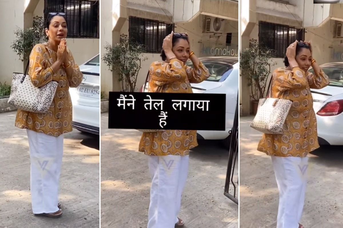 Rupali Ganguly Says 'Maine Tel Lagaya Hai' As She Gets Caught By Paparazzi Outside Mumbai Salon (Picture Credits: Viral Bhayani)