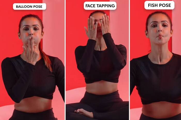 3 Face Yoga Exercises for Glowing Skin, Courtesy Malaika Arora