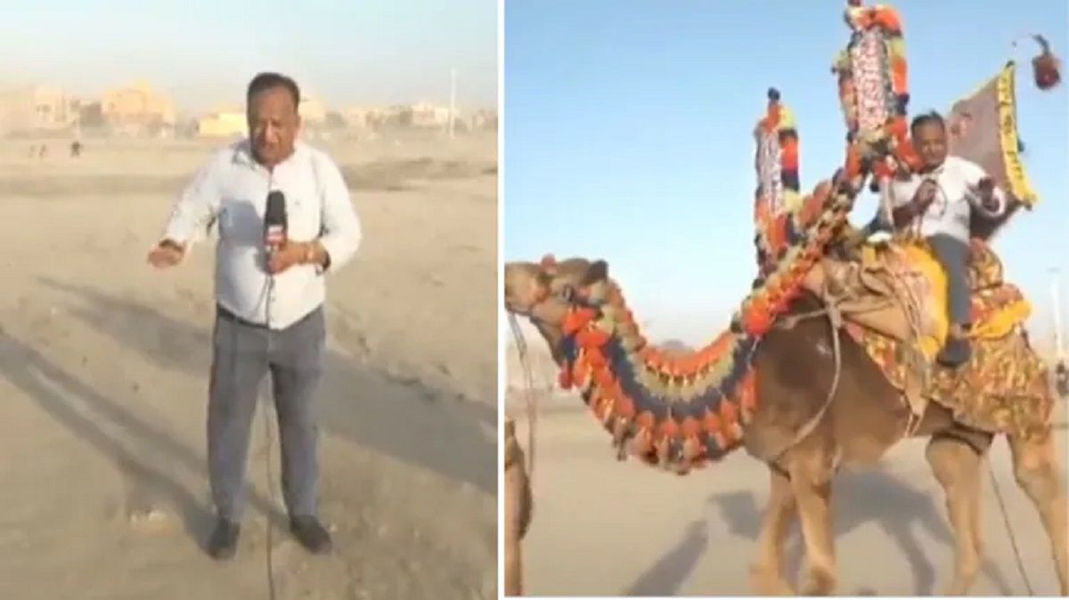 Chand Nawab was seen reporting in a hilarious way about dusty winter winds in Karachi.