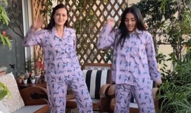 Dia Mirza and her step daughter Samaira Dance Video viral on social media watch video