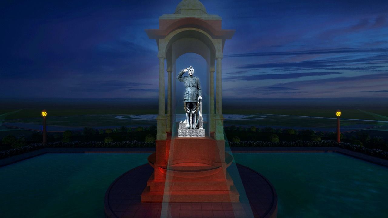 Netaji Subhash Chandra Bose's hologram statue 