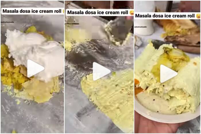 Viral Video Delhi Eatery Serves Masala Dosa Ice Cream Rolls Internet Appalled By Bizarre Combo 